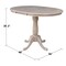 International Concepts Round 36 in Rd Top Pedestal Table, 12 in Leaf, 34.9 inH, Adjust Ht, Washed Gray Taupe, 36 in W, 48 in L K09-36RXT-6B - alternate 8